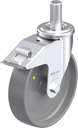 Blickle Stahlblech-Lenkrolle LEZ-PO 200G-27-FI-ELS in Grau mit Kunststoffrad, Rad-Durchmesser: 20 cm, Tragfähigkeit: 300 kg - Bild 1