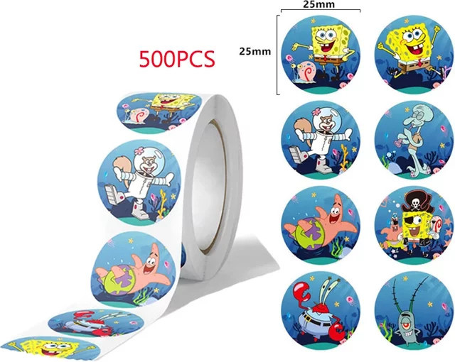 Potdemiel SpongeBob Schwammkopf-Aufkleber, 500 Stück - Bild 1