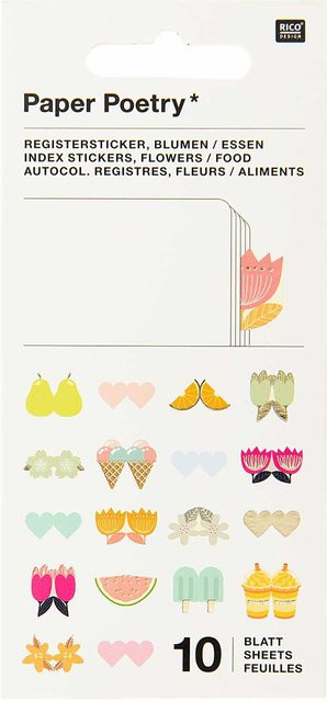 Rico Design Paper Poetry Stickerbuch Register Blumen, Mehrfarbig, 10 Blatt - Bild 1