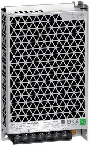 Schneider Electric Easy Modicon ABL2 ABL2REM24065K Spannungsversorgung, getaktet, 1-phasig, 100-240V AC, 24V DC, 6,5A, 156W, Farbe: Silber - Bild 1