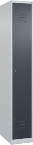 C+P Spind Classic PLUS Garderobenschrank mit 1 Abteil und Zylinderschloss in Grau, H x B x T: 185 x 30 cm x 50 cm - Bild 1