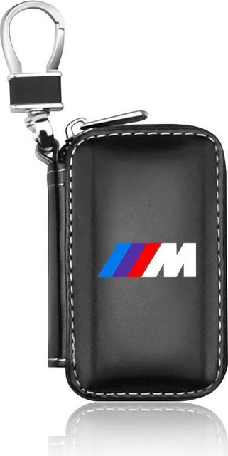 BMW Schlüsselanhänger Metall Leder, Black, Unisex - Bild 1