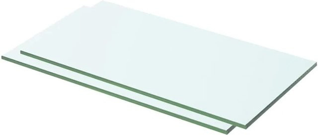 2er-Set vidaXL Regalböden aus transparentem Hartglas, Breite: 50 cm, Tiefe: 20 cm, Höhe: 2 cm - Bild 1