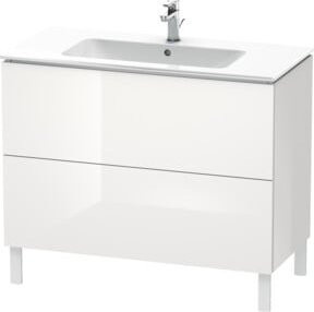 Duravit L-Cube Waschtischunterschrank in Weiß Hochglanz, stehend mit 2 Auszügen, B: 102 cm, T: 48,1 cm, H: 70,4 cm - Bild 1