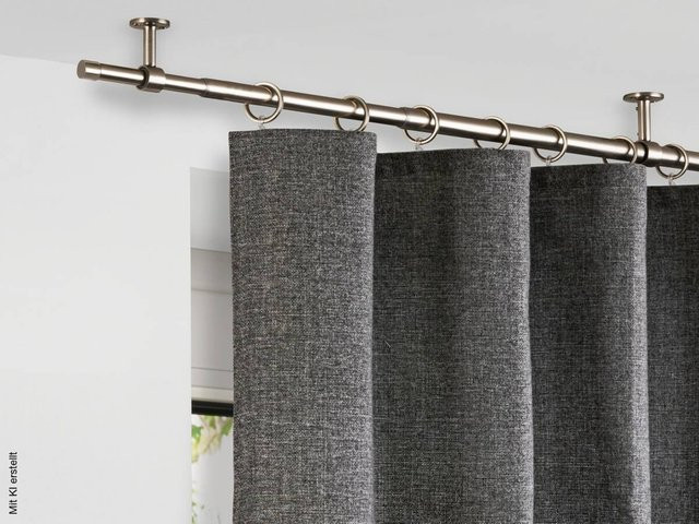 ondeco Stilgarnitur aus Metall in Edelstahloptik, Farbe Silber, ausziehbar von 120 bis 210 cm, 1 Lauf - Bild 1