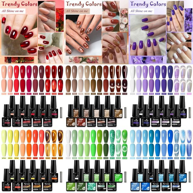 Mtssii Magnetisches Gel Nagellack Set, 11 Stück, Glitter Effekt - Bild 1