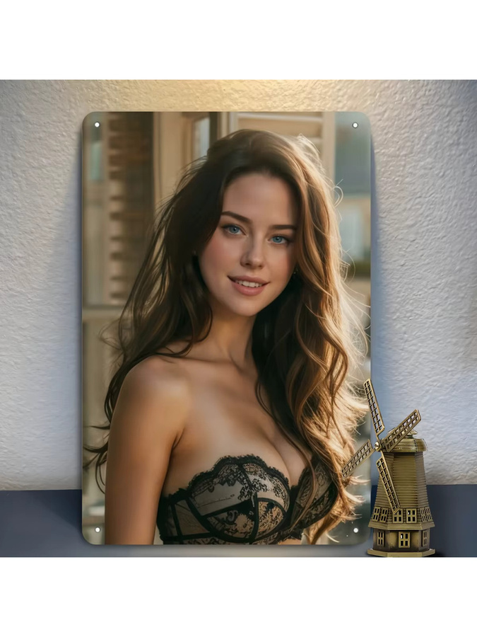 HELLOYOUNG Vintage-Wandkunstschild aus Metall in Retro-Design, abstraktes Metall-Dekor, B: 20,3 cm, H: 30,5 cm - Bild 6