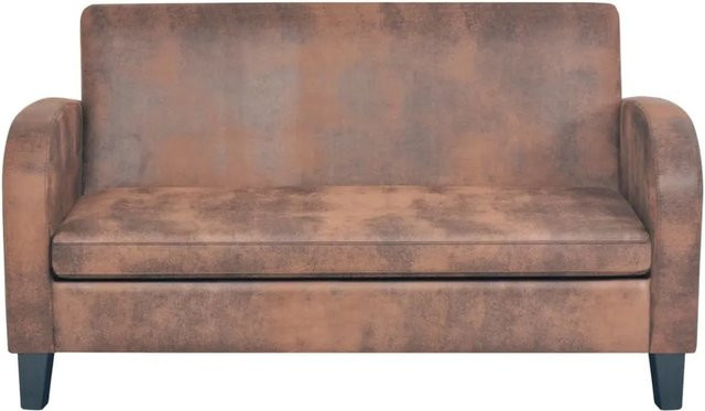 vidaXL 2-Sitzer Sofa aus Kunstleder in Braun mit Holzrahmen, B/T/H: 139 x 76 x 70 cm - Bild 1