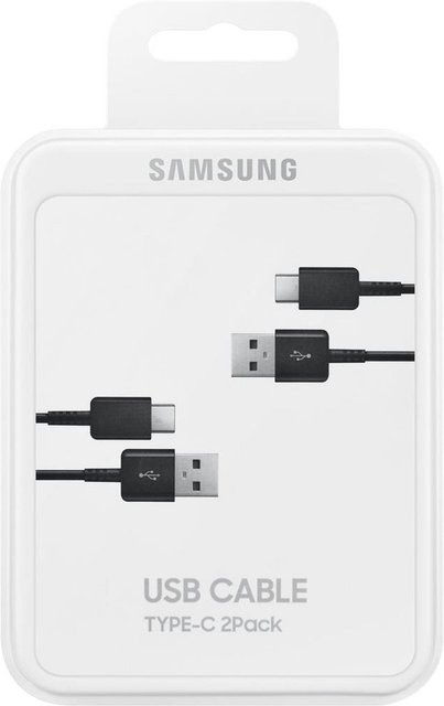 Samsung 2er-Pack USB-A auf USB-C Daten- und Ladekabel, 25W, Schwarz, Länge: 1,5 m, EP-DG930MBEGWW - Bild 1
