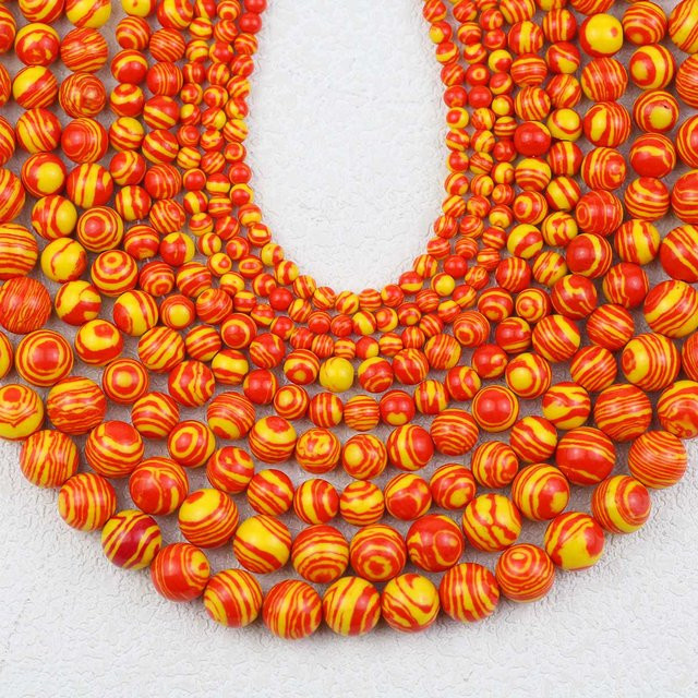 JHNBY Perlen, Orange Malachit, Türkis, Synthese, Unisex - Bild 1