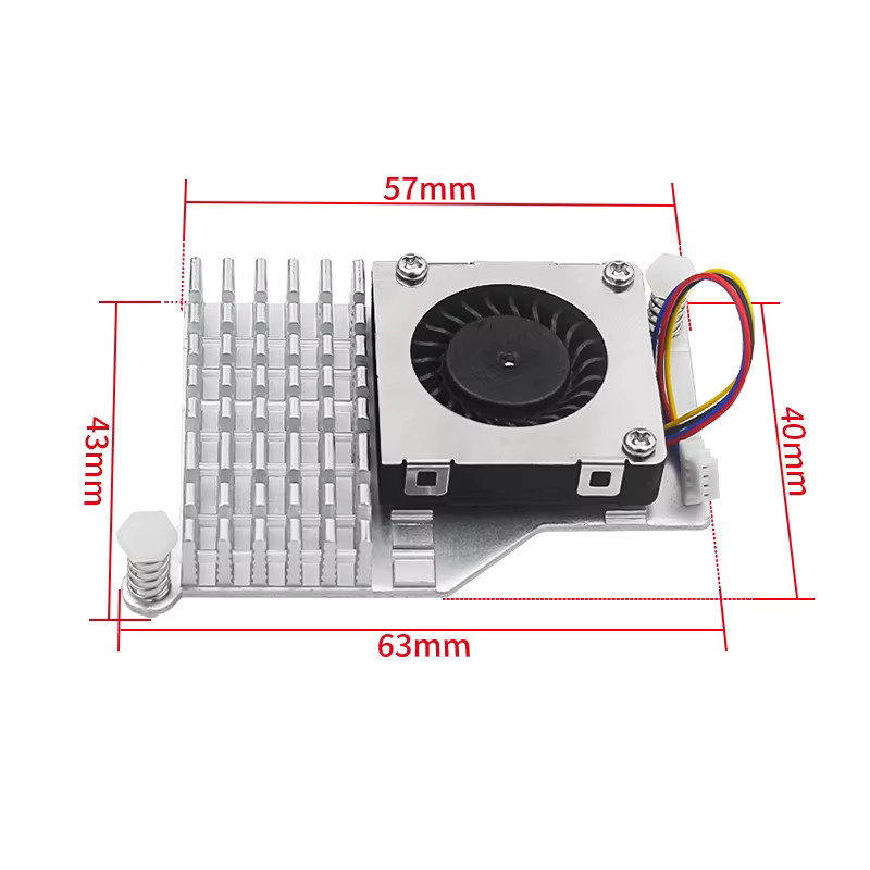 SHCHV Aktiver Kühler für Raspberry Pi 5 mit PWM-geschwindigkeitsverstellbarem Lüfter und Metallkühlkörper in Schwarz, Silber und Blau - Bild 2