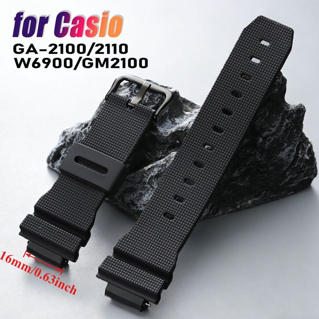 Crazyband Uhrenarmband Silikon, Schwarz, Herren, 16 mm - Bild 1