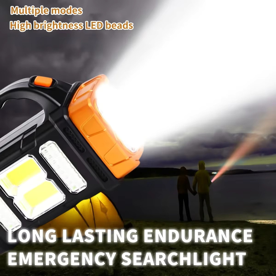 Heinast LED-Taschenlampe mit COB-Licht, USB und Solar, wiederaufladbare Outdoor-Taschenlampe in Schwarz mit Powerbank-Funktion - Bild 3