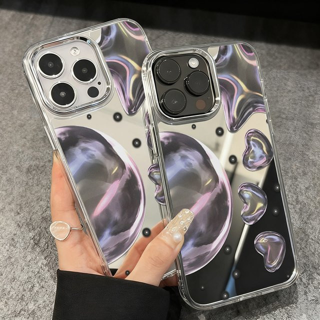 Luxus Herz Make-up Spiegel Handyhülle für Apple iPhone 17 Pro Max - Bild 1
