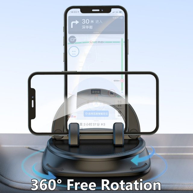 Automatischer Smartphone Halter für das Dashboard mit 360 Grad Rotation und Anti-Slip Matte Pad in Schwarz - Bild 1