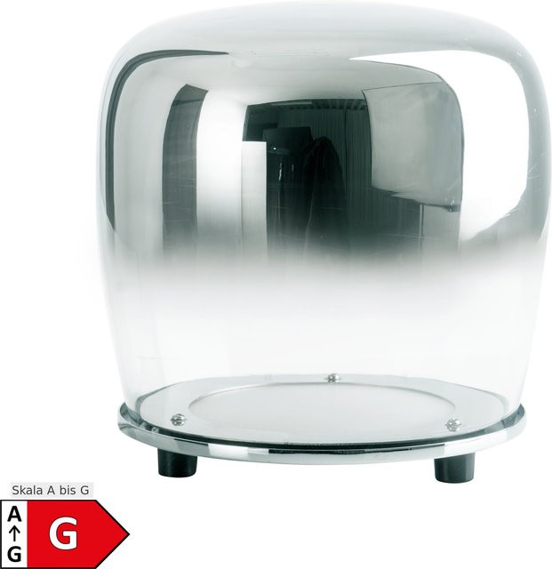 Näve LED Tischleuchte Smoky in Chrom und Transparent mit Leuchtmittel, Höhe: 33 cm, Durchmesser: 18 cm - Bild 1