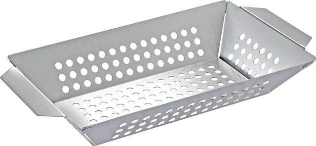 Jamestown Grillkorb aus Edelstahl in Silber, B/T/H: 35,0 x 18,0 x 5,0 cm - Bild 1