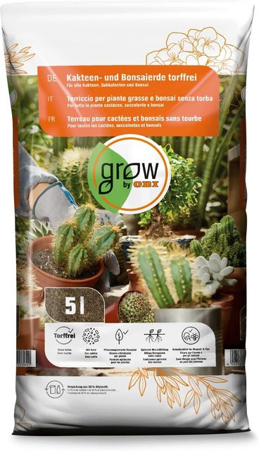 GROW by OBI Kakteen- und Bonsaierde torffrei mit Lavagranulat, 5 kg - Bild 1