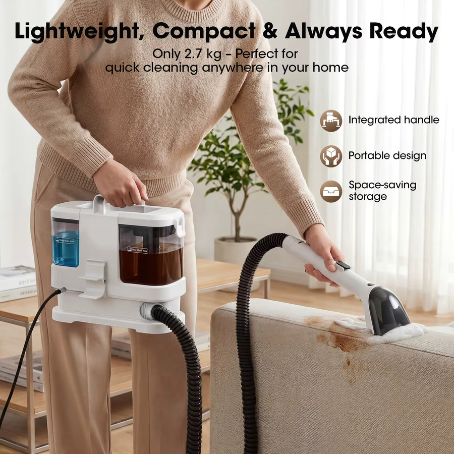 Lubluelu V2 Tragbarer Teppichreiniger und Polsterreiniger 600W in Schwarz oder Weiß - Bild 5