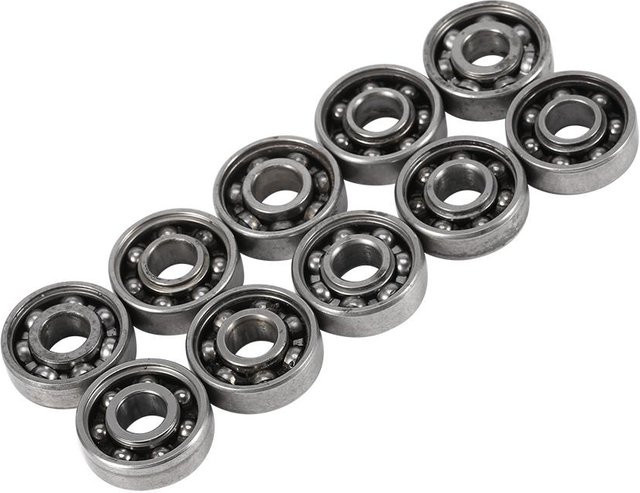 10 Stück Fishine Miniatur 608 Kugellager aus Stahl in Silber für Fingerspitzen-Spielzeug und Spinner, B/D/H: 8 x 22 x 7 mm - Bild 1