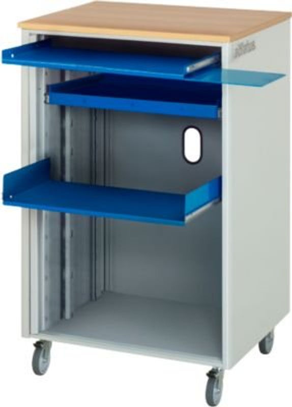 Fahrbare Computer-Station adlatus Typ 2000 in Grau und Weiß, B: 72 cm, T: 66 cm, H: 110 cm - Bild 2