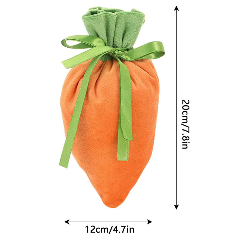 WEIGAO Ostern Karotten Geschenktüten aus Samt in Orange für Süßigkeiten und Schmuck - Bild 3