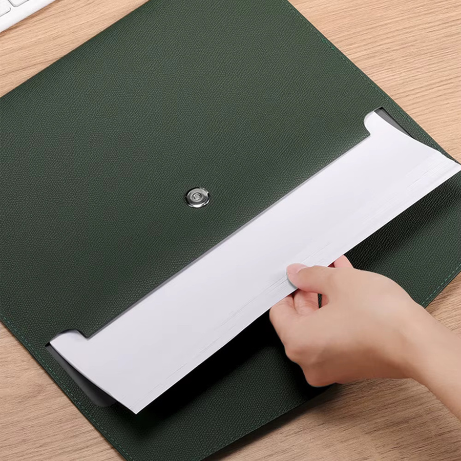 CNGRANDBAG Leder Aktentasche für A4 Dokumente in Blau oder Grün - Bild 1