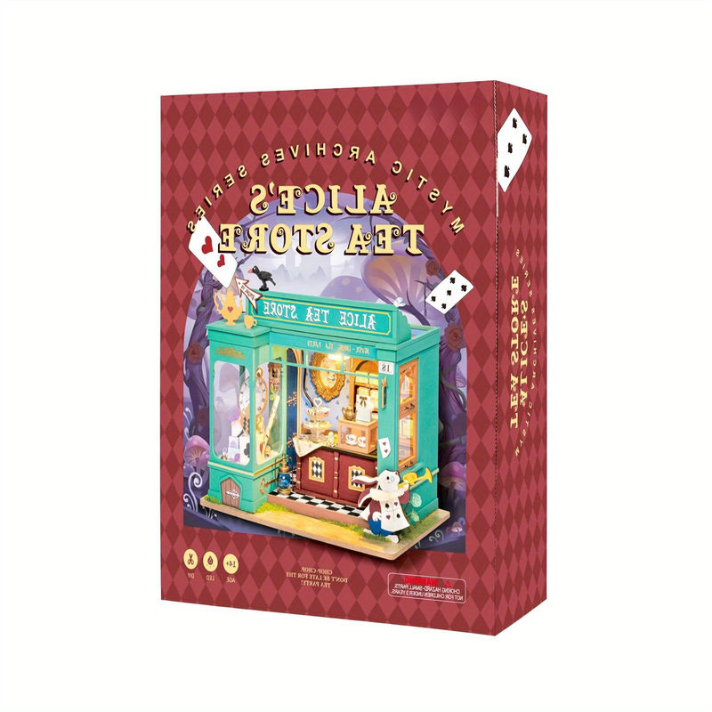 Rolife ROBOTIME 3D-Puzzle Alice's Teeladen DIY Miniaturhaus-Bausatz im Vintage-Stil, Multicolor - Bild 7