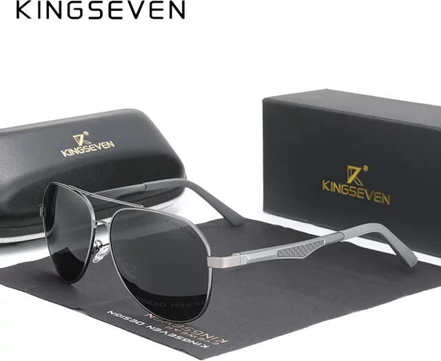 KINGSEVEN Sonnenbrille Aviator, Herren, Vollrand, Aluminium, polarisiert - Bild 1