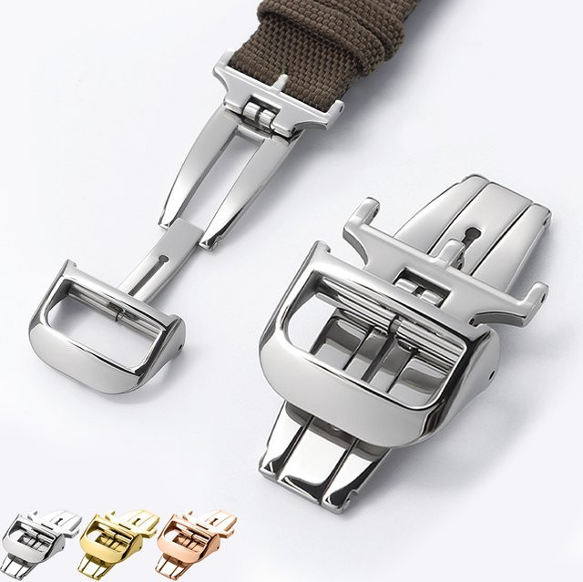 HQstrap Faltschließe, Schmetterlingsschnalle, 18 mm, Roségold, Stahl, Unisex - Bild 1