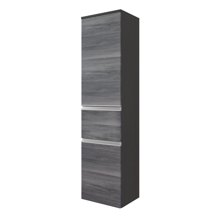 Held Möbel Midischrank Neapel in Eiche Rauchsilber-Graphitgrau B/T/H: 40 x 35 x 154 cm - Bild 2