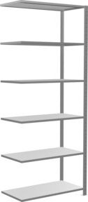 Schulte Anbauregal Steckregal MULTIplus150 in Grau mit 6 Fachböden und Kreuzstrebe, verzinkter Stahl, B/T/H: 250 x 100 x 50 cm - Bild 1