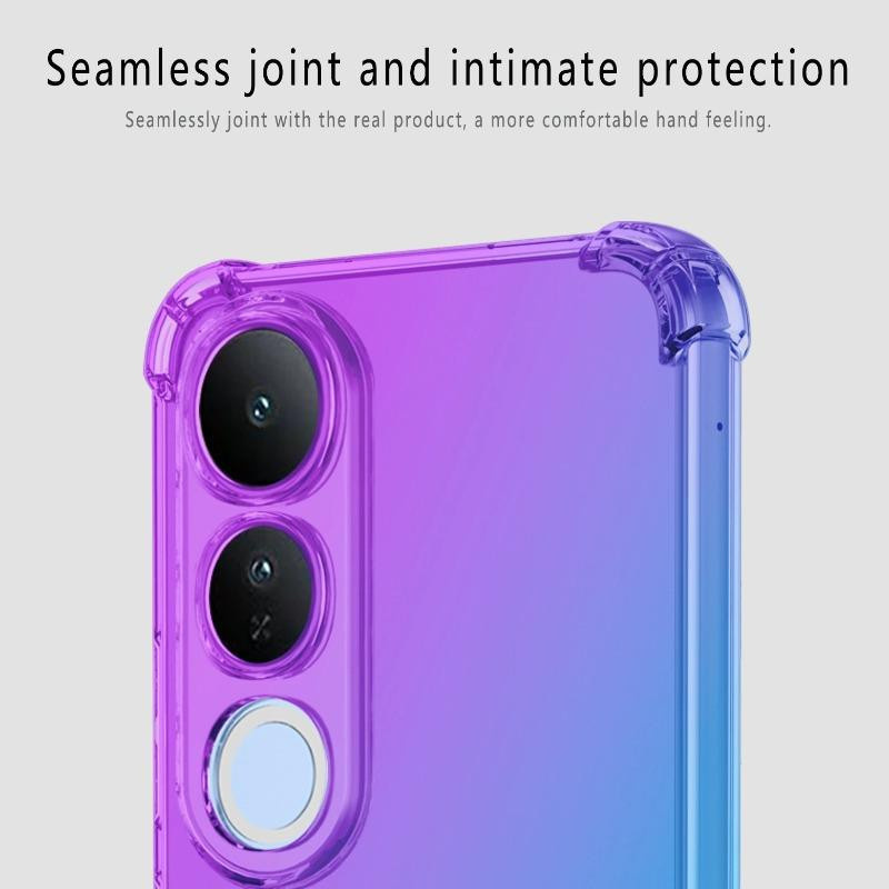 Stoßfeste Handyhülle für VIVO V50 Lite und V50E in Regenbogenfarbverlauf aus weichem TPU mit Airbags zum Schutz deines Smartphones - Bild 3