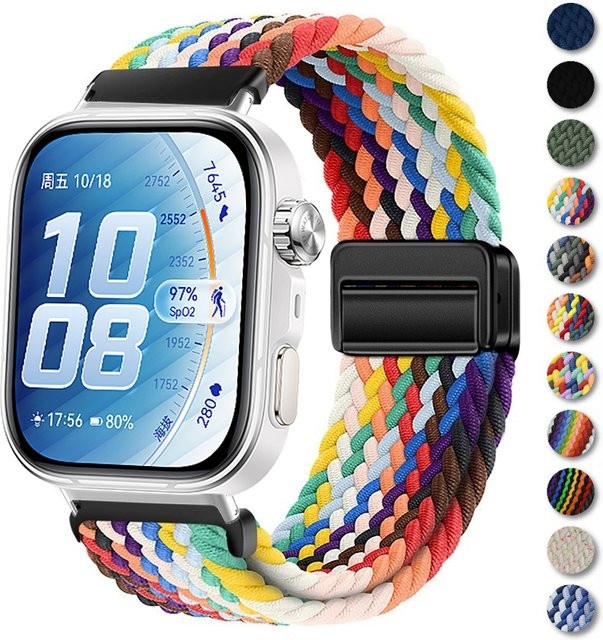 jansin Uhrenarmband Nylon, Magnetisch, Multicolor, Unisex, Huawei Watch Fit 5 Pro/4/3 - Bild 1