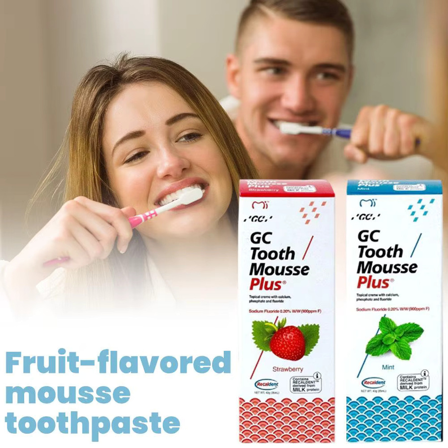 GC Tooth Mousse Plus Zahnpasta, Erdbeer-Minze, Schmelzschutz - Bild 2