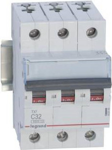 Legrand TX3 LS Leitungsschutzschalter MCB 3-polig 32A 6kA Weiß 3M - Bild 1