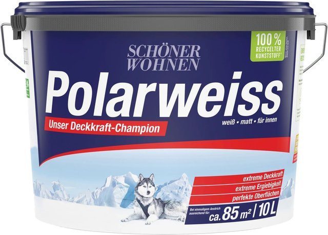 Schöner Wohnen Innen- und Wandfarbe Polarweiss Matt, Farbe: Weiss, 10 l - Bild 1