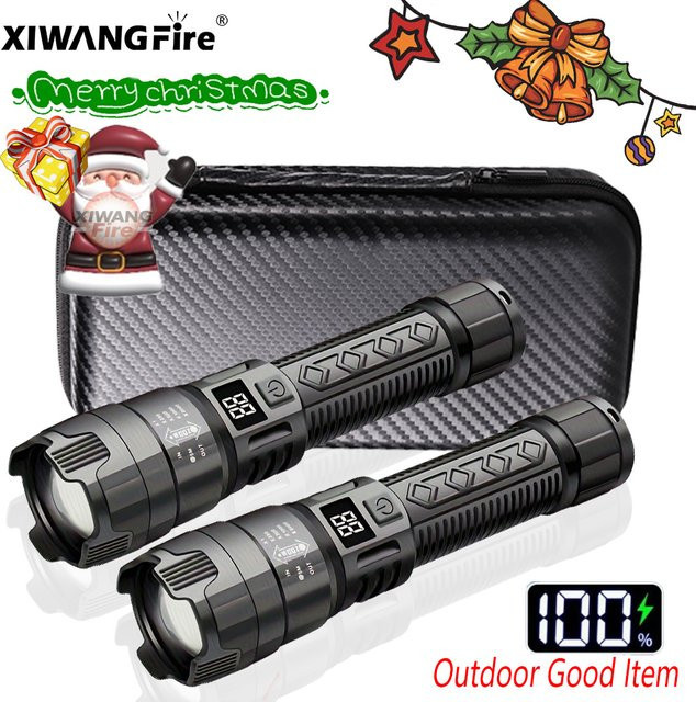 Heinast Taktische LED-Taschenlampe mit 2000 lm, wiederaufladbar, Schwarz - Bild 1