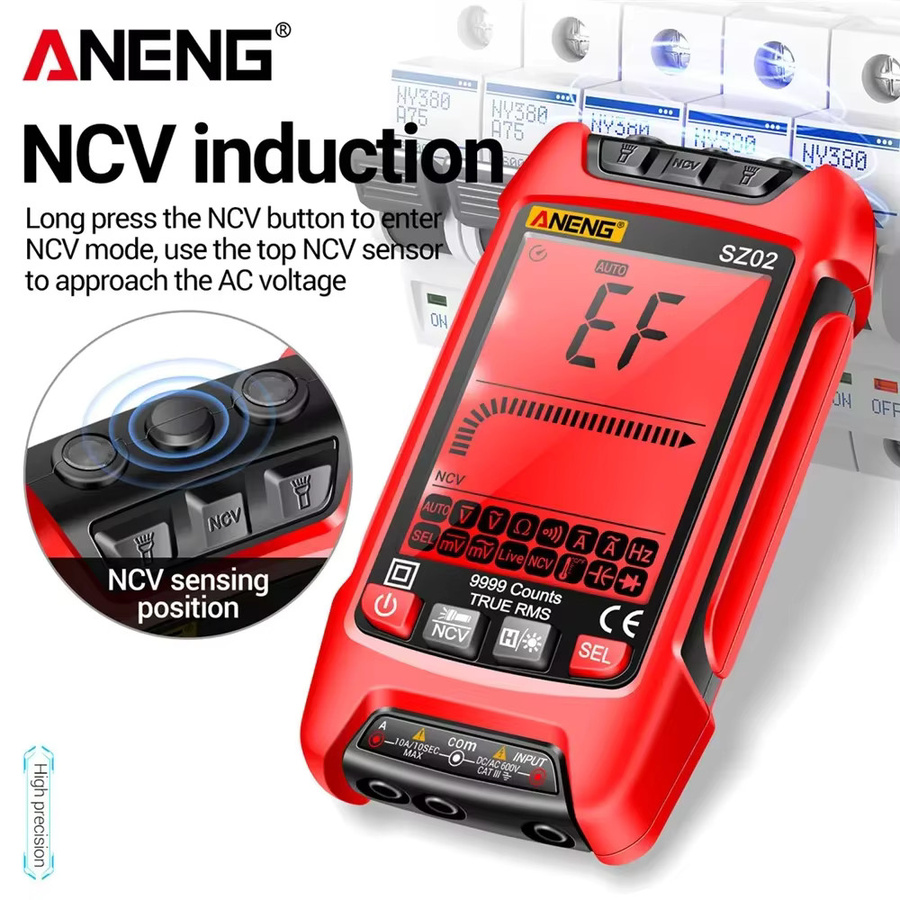 ANENG SZ02 Digitales Multimeter mit 9999 Anzeige für AC/DC Spannung, Strom, Temperatur, Kapazität und NCV Null-Leiter-Tester mit HD-Hintergrundbeleuchtung - Bild 3