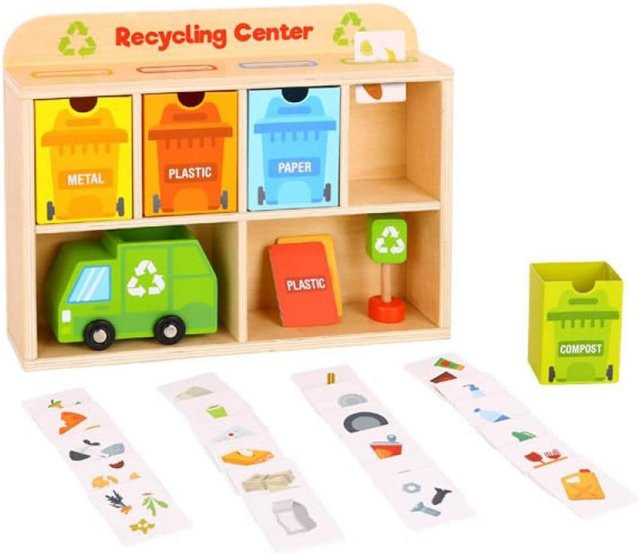 Tooky Toy Recycling Center, Spielzeug, Holz, Orange, ab 3 Jahre - Bild 1