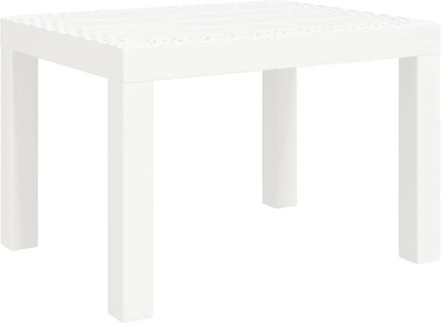 vidaXL Gartentisch aus Polypropylen in Weiß, B/T/H: 59 x 47 x 40 cm - Bild 1