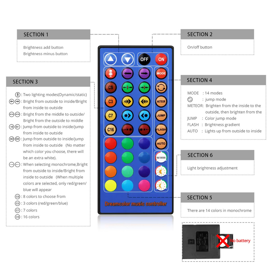 Rybakov Bluetooth Smart APP RGB LED-Controller für W2811 12V 5050 2835 COB LED-Streifen und Neonlicht in Weiß - Bild 3