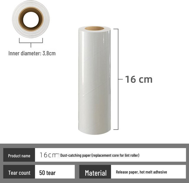 HomeHarmony Fusselrolle mit langem Griff in Grau und Weiß zur Entfernung von Haaren und Staub auf großen Flächen mit 19 cm abnehmbarem Papier - Bild 1