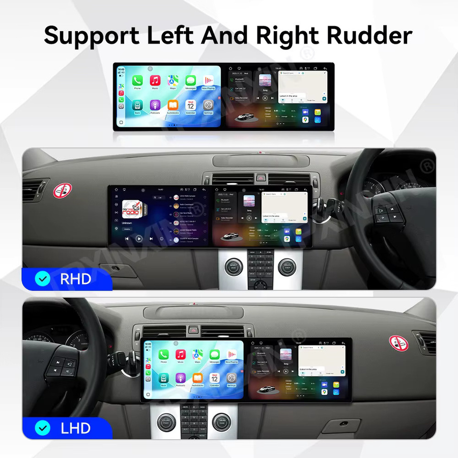 TPXINXIN Dual Screen Android 15 Multimedia Auto-Einheit mit 10,1 Zoll Display, GPS-Navigation und Carplay für Volvo C30 S40 V50 C70 (2004-2012), Schwarz - Bild 5