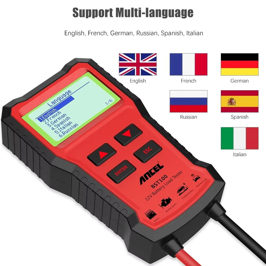 ANCEL BST100 Auto Batterie Tester 12V Batterie Analysator und Diagnose Werkzeug mit mehrsprachiger Funktion - Bild 6