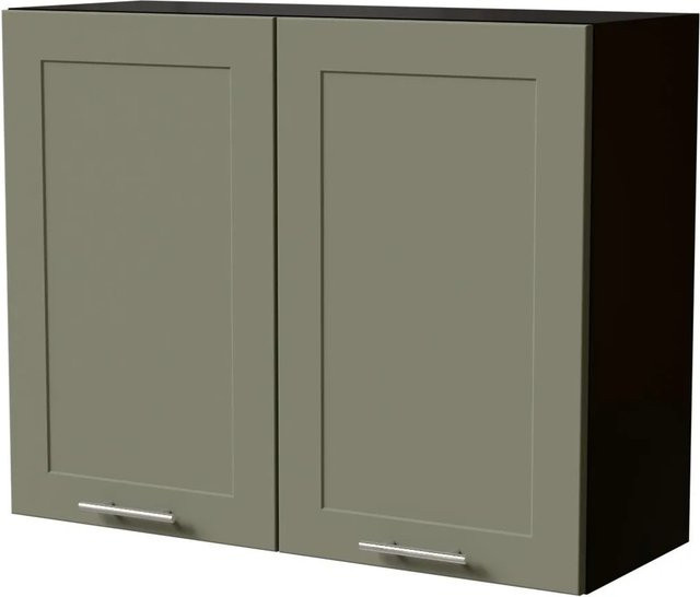 Feldmann-Wohnen Hängeschrank Oslo in Schwarz und Reed Green Matt mit Soft-Close-Türen, B/T/H: 90 x 32,5 x 72 cm - Bild 1