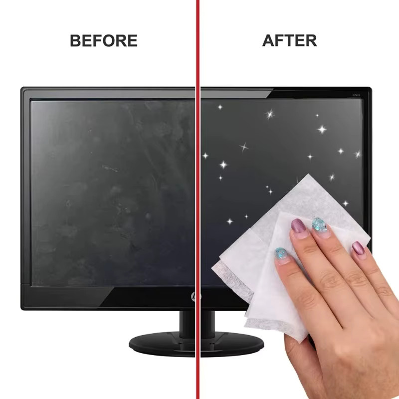 Tragbare Einweg-LCD-Bildschirm-Reinigungstücher in Weiß für Tablets, Laptops, Telefone, TV und Monitore (10–40 Stück) - Bild 5