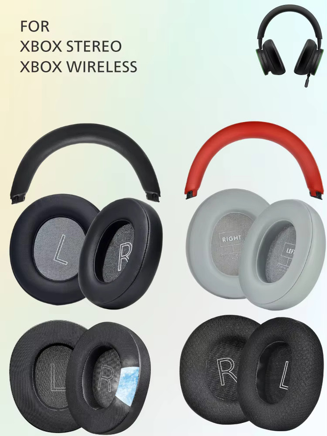 Ersatz-Set aus Ohrpolstern, Stirnbändern und Kopfhörerabdeckungen für Microsoft Xbox Headsets der Xbox X, Xbox S und Xbox One Serie - Bild 3