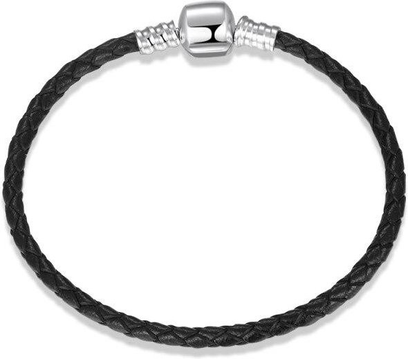 YIRAN Jewelry Armband, 925 Silber, Lederseil, Schwarz, Damen, 20cm - Bild 1