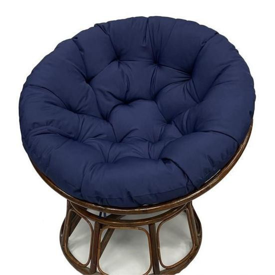 Amusedly Papasan Stuhlkissen dunkelgrau, gepolstertes Rundkissen aus Polyester mit Befestigungsbändern für Outdoor und Indoor, Durchmesser: 60 cm - Bild 3